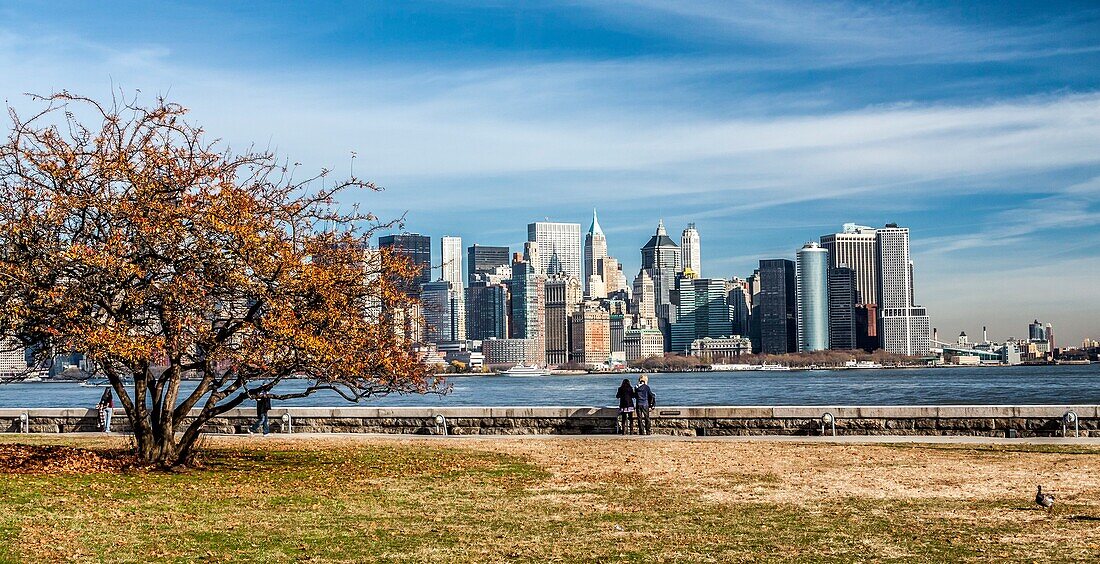 Skyline from Ellis Island, New York, Manhattan, United States of America