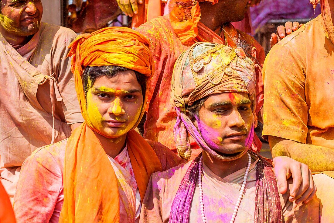 Asia, India, Uttar Pradesh, Nandgaon, Holi festival of Colors