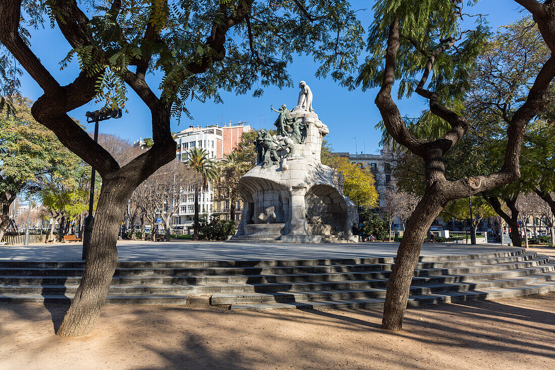 Spain, Catalonia, Barcelona, Plaza de Tetuan Monument to Doctor Bartomeu Robert