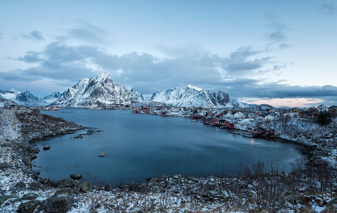 Reine , Lofoten islands, Norway beautiful view of Reine at sunrise