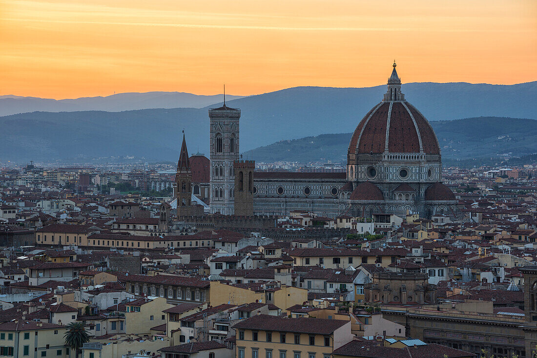 Florence , Tuscany, Italy Cathedral Santa Maria del Fiore at sunset