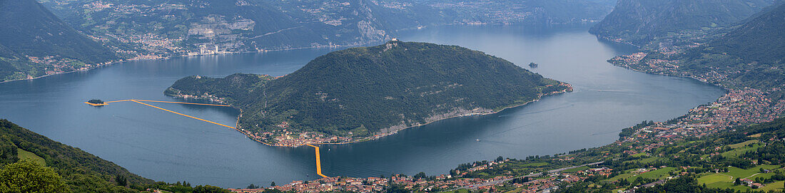 Europe, Italy, the Floating Piers in Iseo lake, province of Brescia