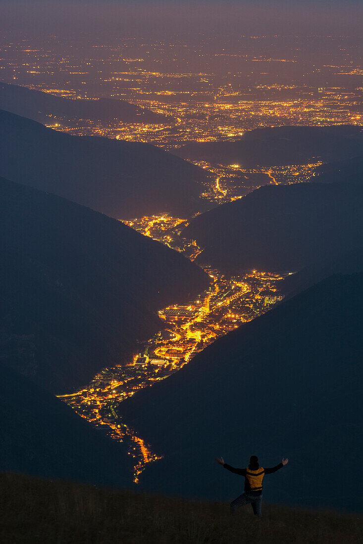 Europe, Italy, Trompia valley view from Mount Guglielmo, province of Brescia