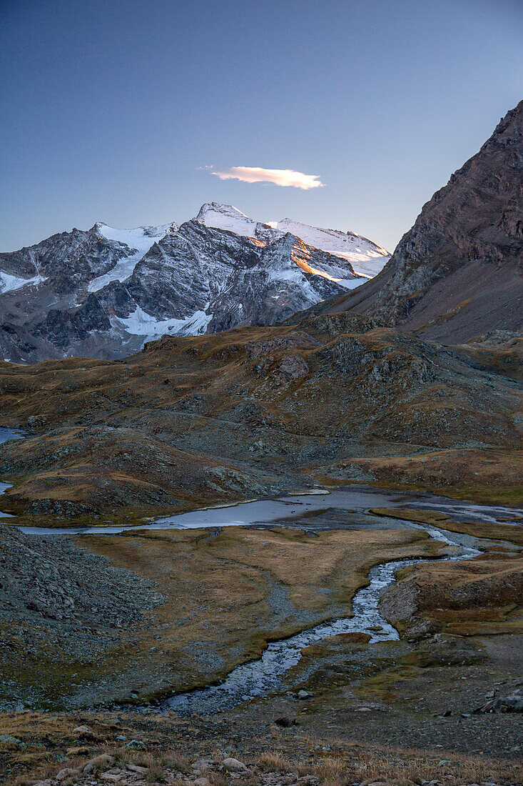 Sunset over Levanne mountains, Alpi Graie, Gran Paradiso National Park, Italy