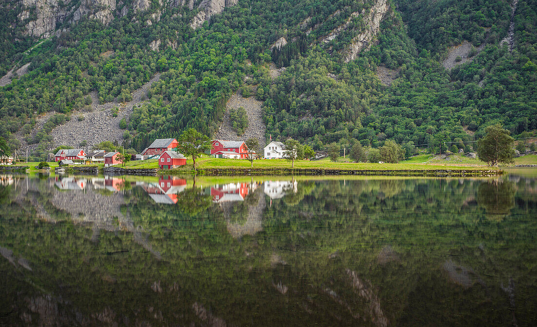 Colorful houses near Bergen city, Norway