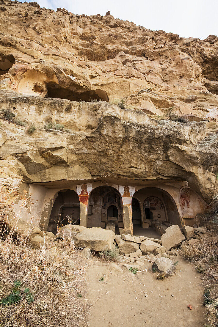 'Medieval frescoes in the refectory of the David Gareja monastery complex; Kakheti, Georgia'