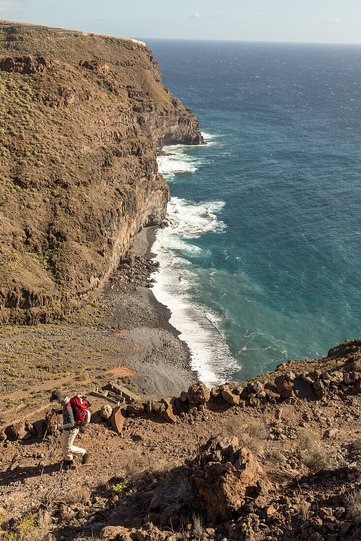 walking track south coast, La Dama, La Gomera, Canary Islands, Spain