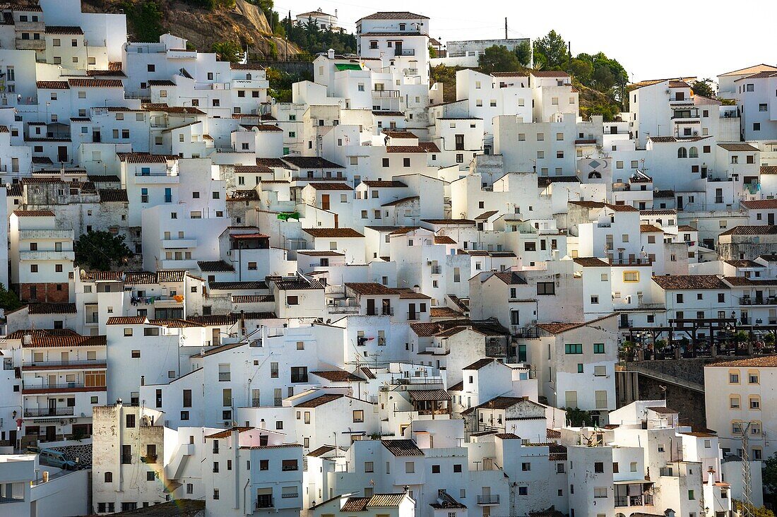 White houses of the village Casares, White Towns of Andalusia, Sierra Bermeja, Málaga province, Spain.