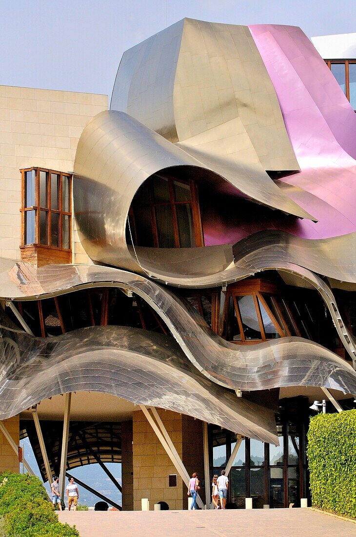 Hotel designed by Frank Gehry, Marques de Riscal, Elciego, Rioja Alavesa, Araba, Basque Country, Spain