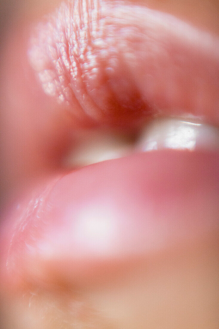 Extreme close-up of woman's lips
