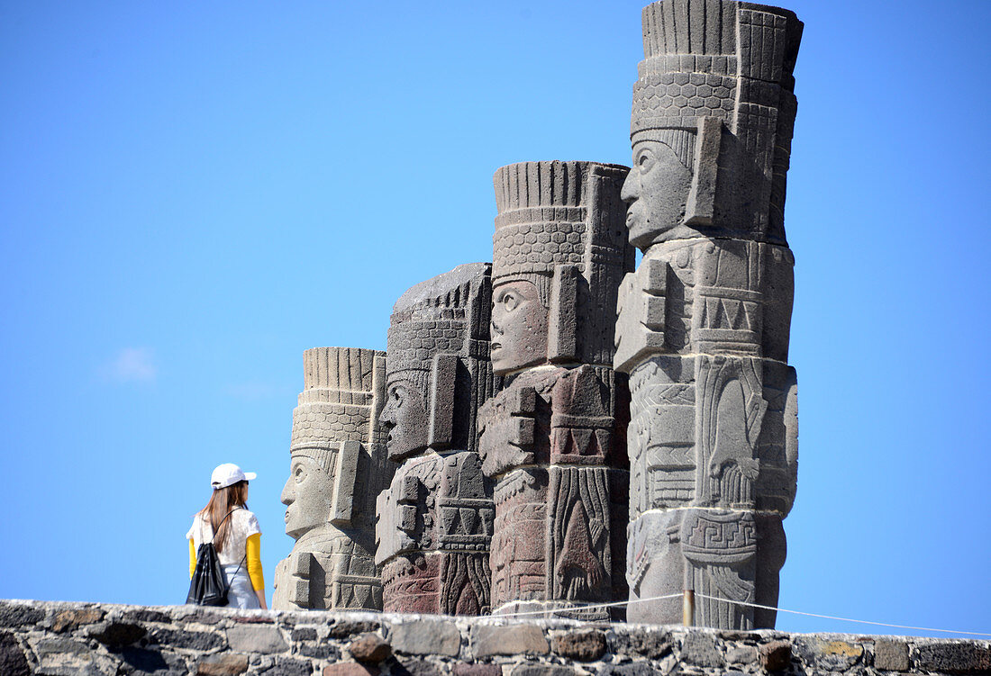 steles of Tula near Mexico City, Mexico