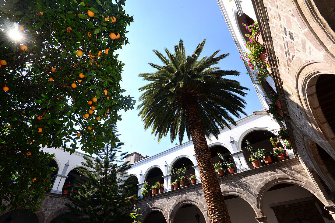 Cloister of the church San Juan Bautista in Coyoacan, Mexico City, Mexico