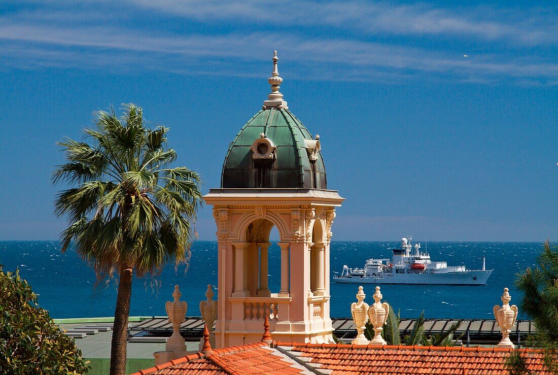 Seaview of Monte Carlo - Monaco, In the background one of the many yachts