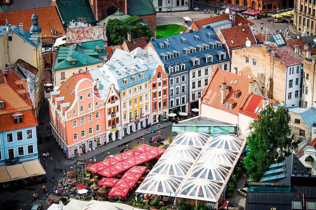 Riga, Latvia, Europe, The colorful houses in the historic center