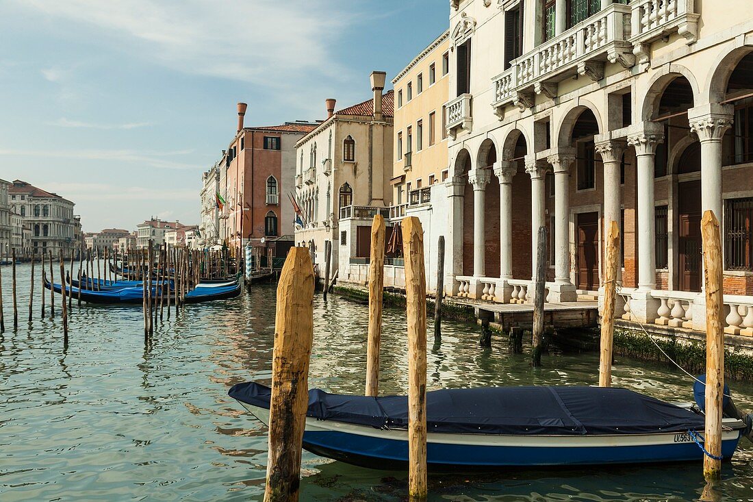 Spring afternoon on Grand Canal in Venice, Italy.
