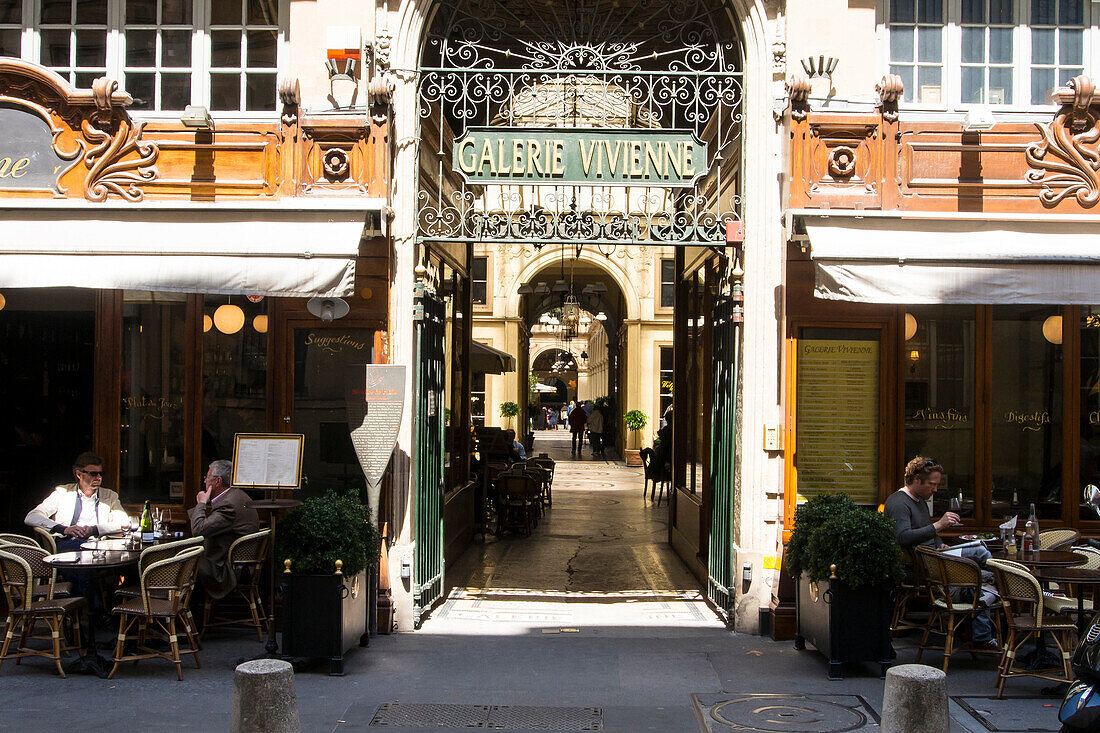 France, Paris, entrance of the Galerie Vivienne (covered passage) near the Palais Royal