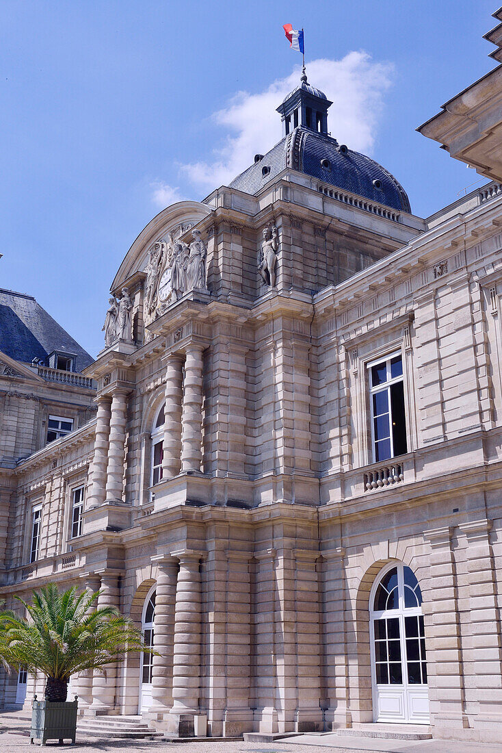 France, Paris 6th district, Luxembourg Palace in the Jardin du Luxembourg, French Senate.