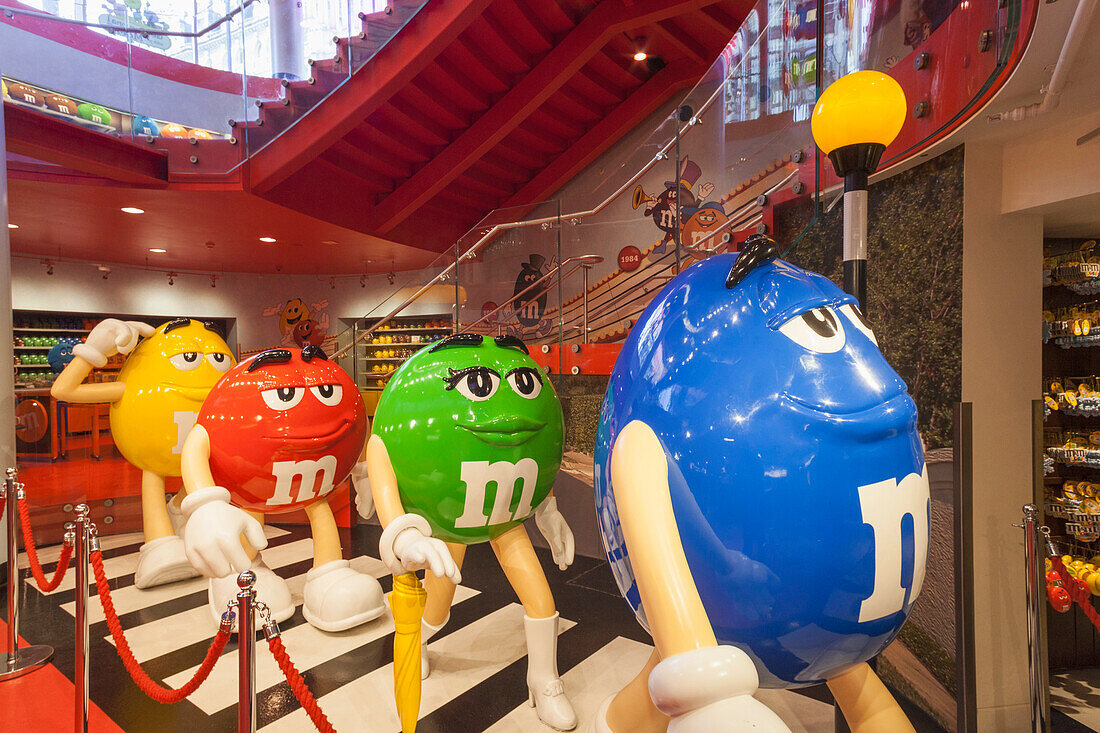 England, London, Leicester Square, M&M's Store