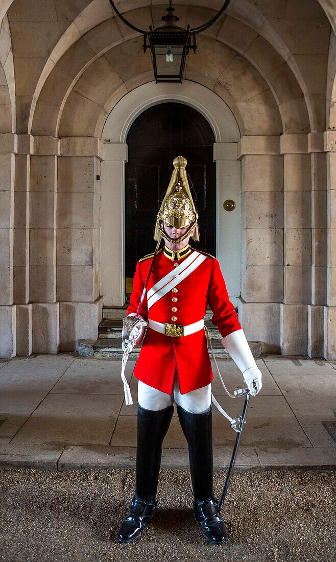 UK, London, Whitehall guard.