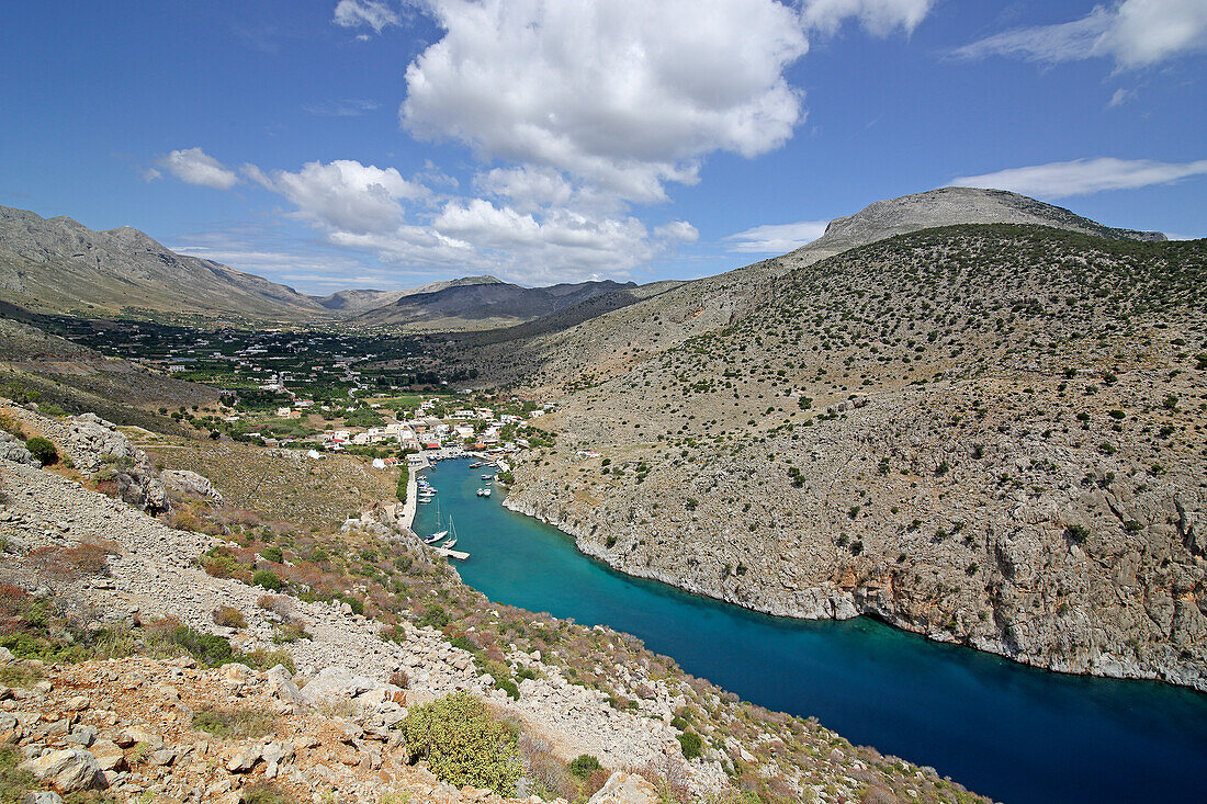 Vathy and the valley of citrusfruits, Kalymnos, Dodecanese, Greece