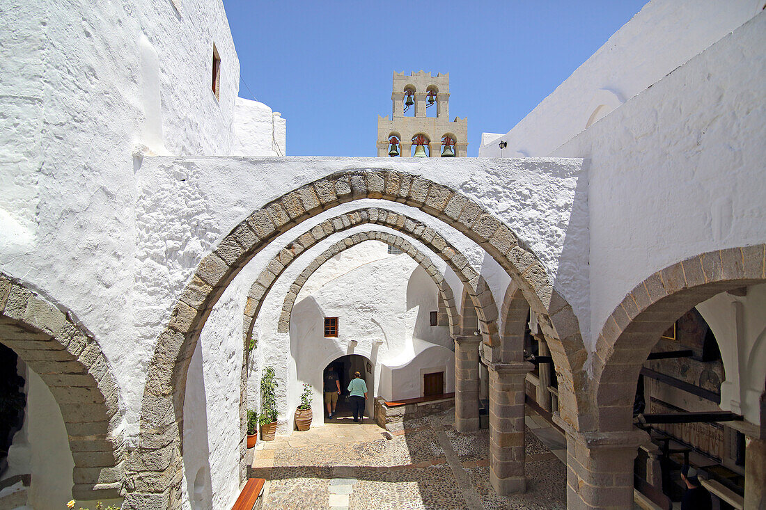 Patio, Monatery of St. John, Chora, Patmos, Dodecanese, Greece