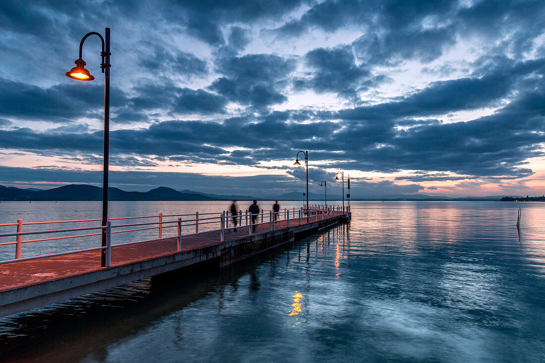 Europe, Italy, Umbria, Perugia district, Jetty Lake Trasimeno