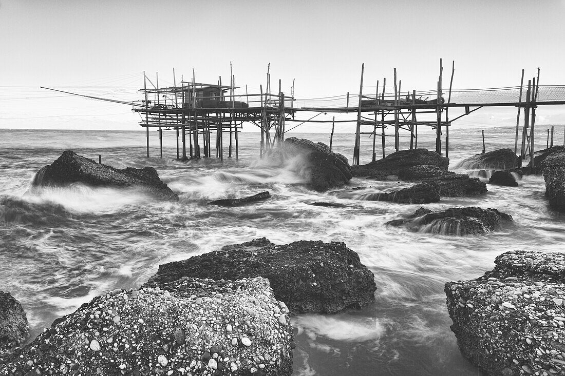 Europe, Italy, Abruzzo, Ortona, Chieti district, Trabocchi Coast