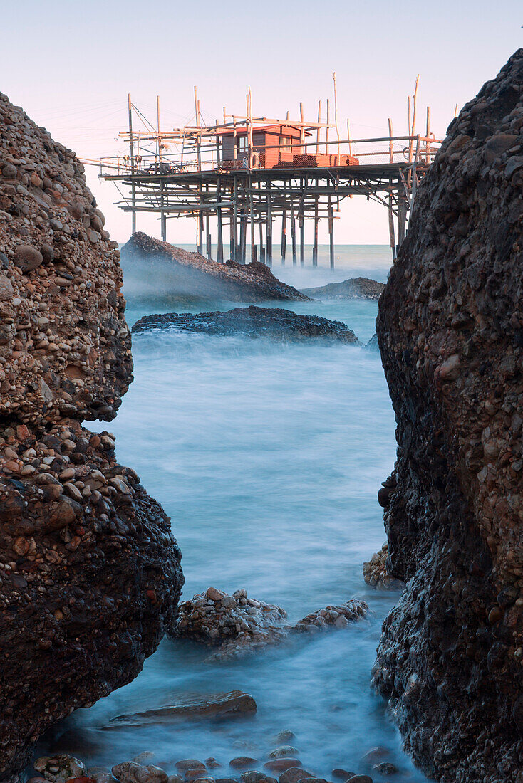 Europe, Italy, Abruzzo, Ortona, Chieti district, Trabocchi Coast