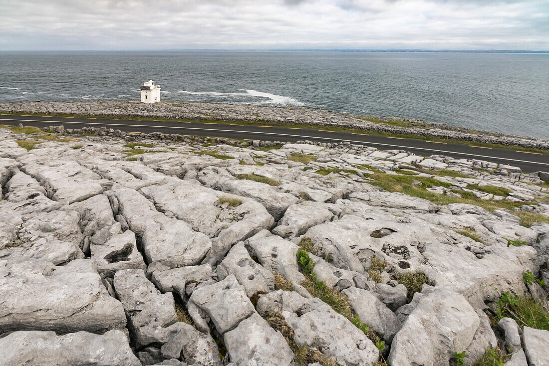 Blackhead lighthouse in Burren National Park, Munster, Co, Clare, Ireland, Europe