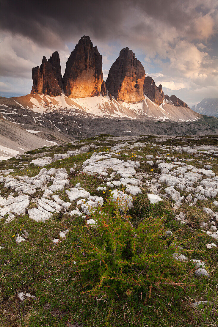 Tre Cime di Lavaredo, Sexten dolomites, Trentino-Alto Adige, Italy, Storm