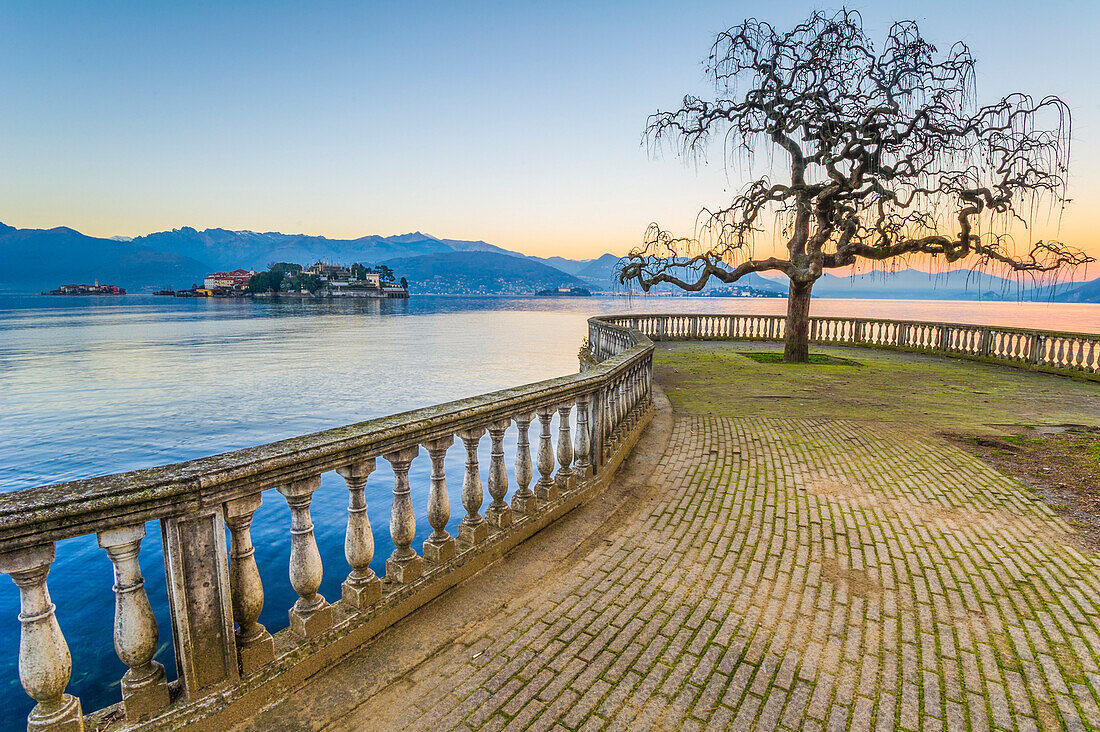 Isola bella seen from Stresa's lake front, Lake Maggiore, Italy