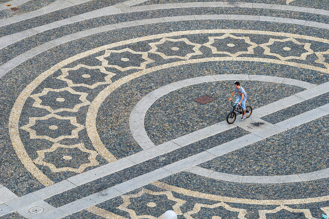 Piazza Ducale, Vigevano, Lombardy, Italy, Moisaics of the square