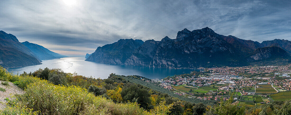 Riva del Garda, Lake Garda, Trentino, Italy, View from Monte Brione