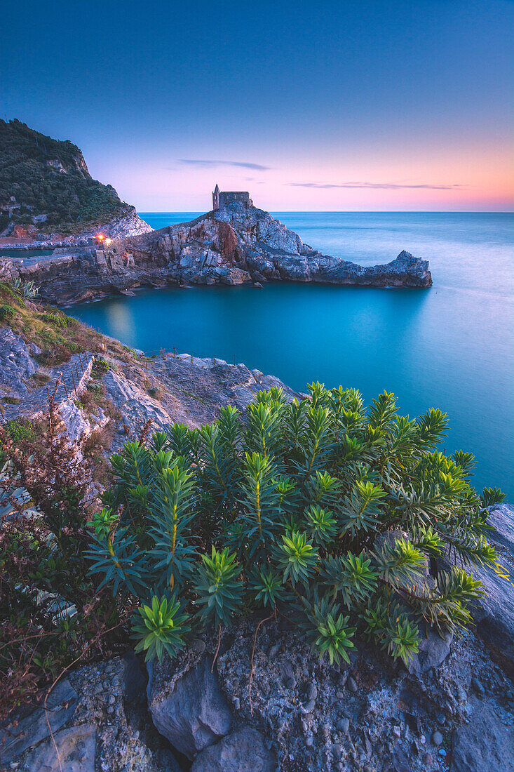 The Gulf of Poets of Portovenere, a spring evening, just after sunset, the province of La Spezia, Liguria