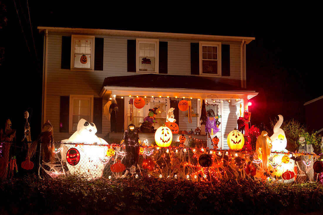 Halloween-Dekoration, Stamford, Connecticut, USA