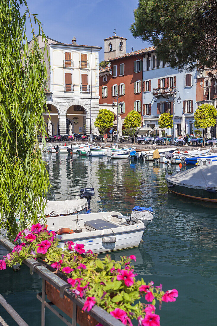 Boats in the harbour of Desenzano by the Lake Garda, Northern Italien Lakes, Lombardy, Northern Italy, Italy, Southern Europe, Europe