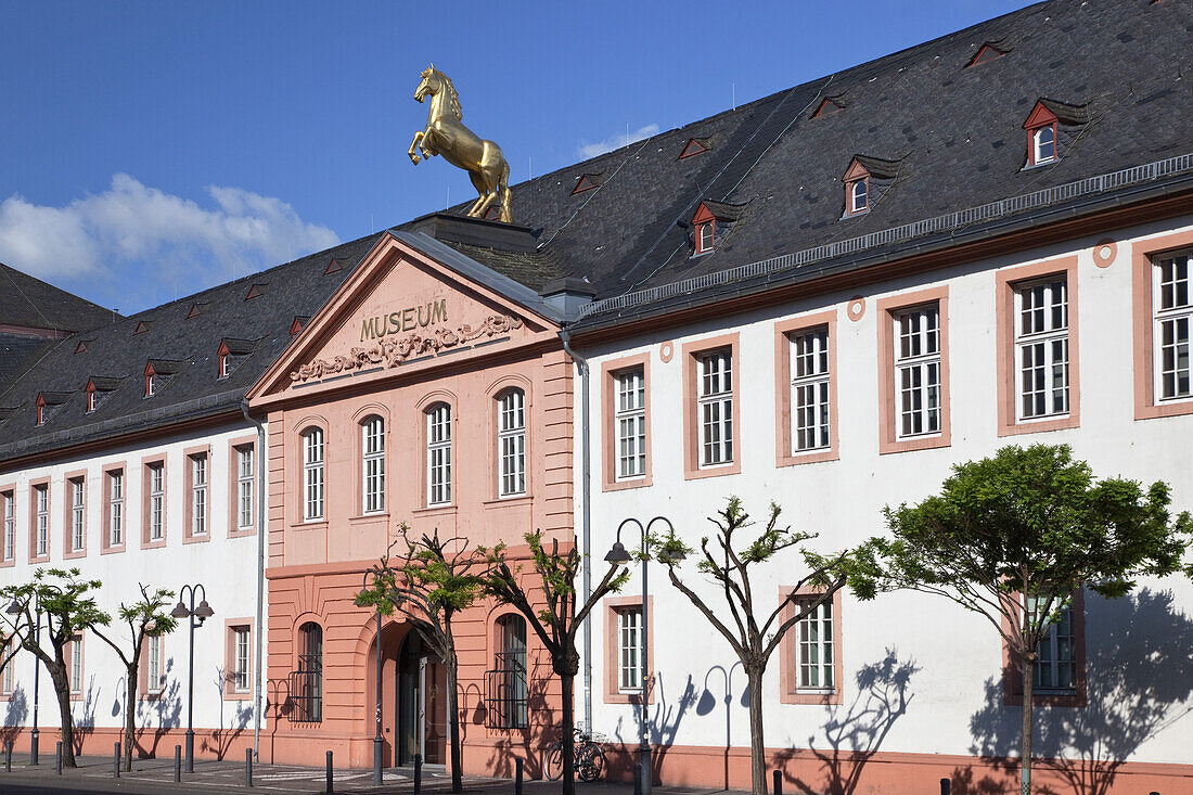 Eingang des Landesmuseum Mainz im kurfürstlichen Marstall, Mainz, Rheinland-Pfalz, Deutschland, Europa