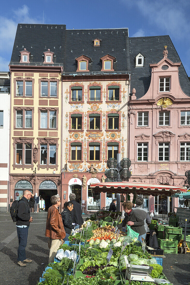 Fruits and vegetables on the weekly market in Mainz, Rhineland-Palatinate, Germany, Europe