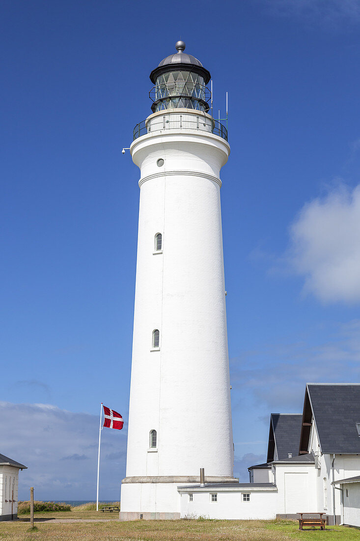 Leuchtturm und Leuchtturmwärterhaus von Hirtshals, Nordjütland, Jütland, Dänemark, Skandinavien, Nordeuropa, Europa