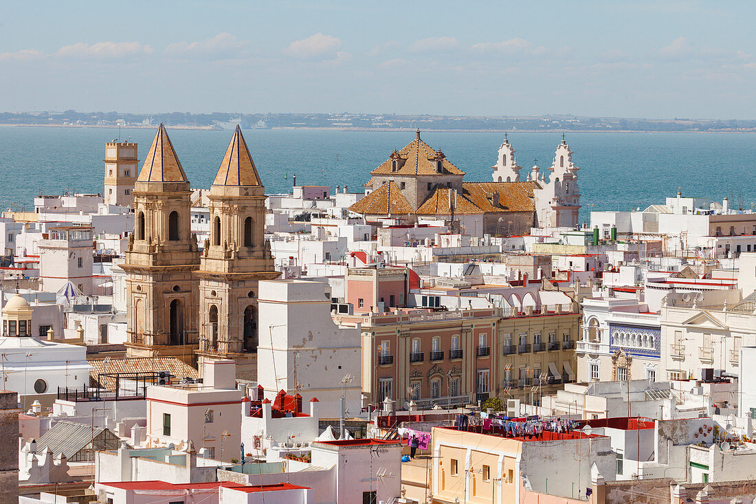 San Antonio, Kirche, und Parroquia de Nuestra Señora del Carmen, Cadiz, Costa de la Luz, Atlantik, Andalusien, Spanien, Europa