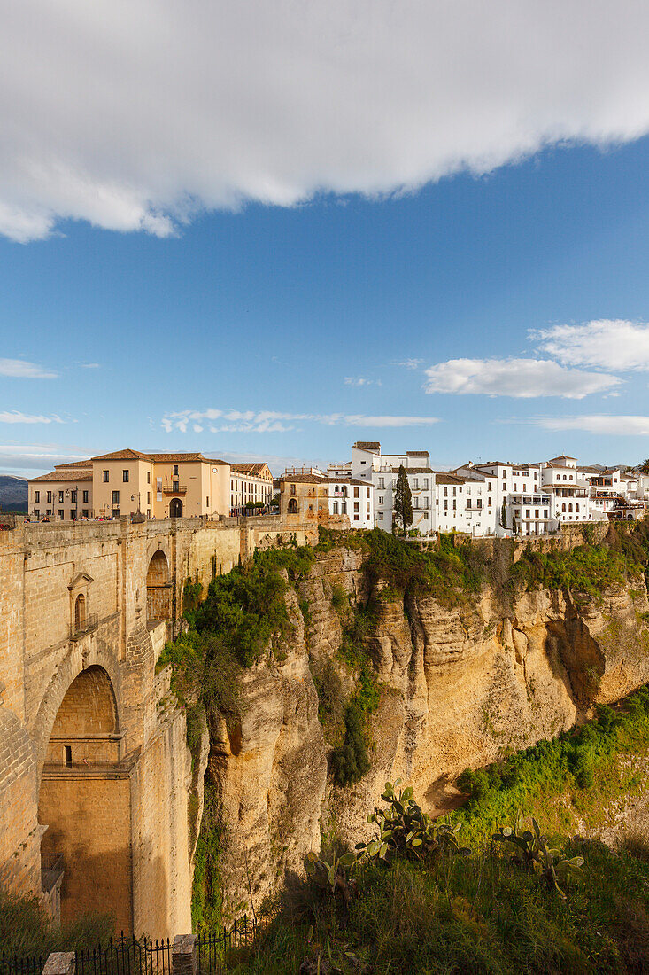 Puente Nuevo, Brücke, Schlucht des Río Guadalevin, La Ciudad, Altstadt, Ronda, Provinz Malaga, Andalusien, Spanien, Europa