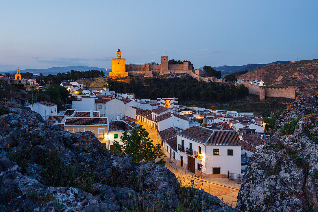 Alcazaba, Castillo, Burg, Antequera, Stadt, Provinz Malaga, Andalusien, Spanien, Europa