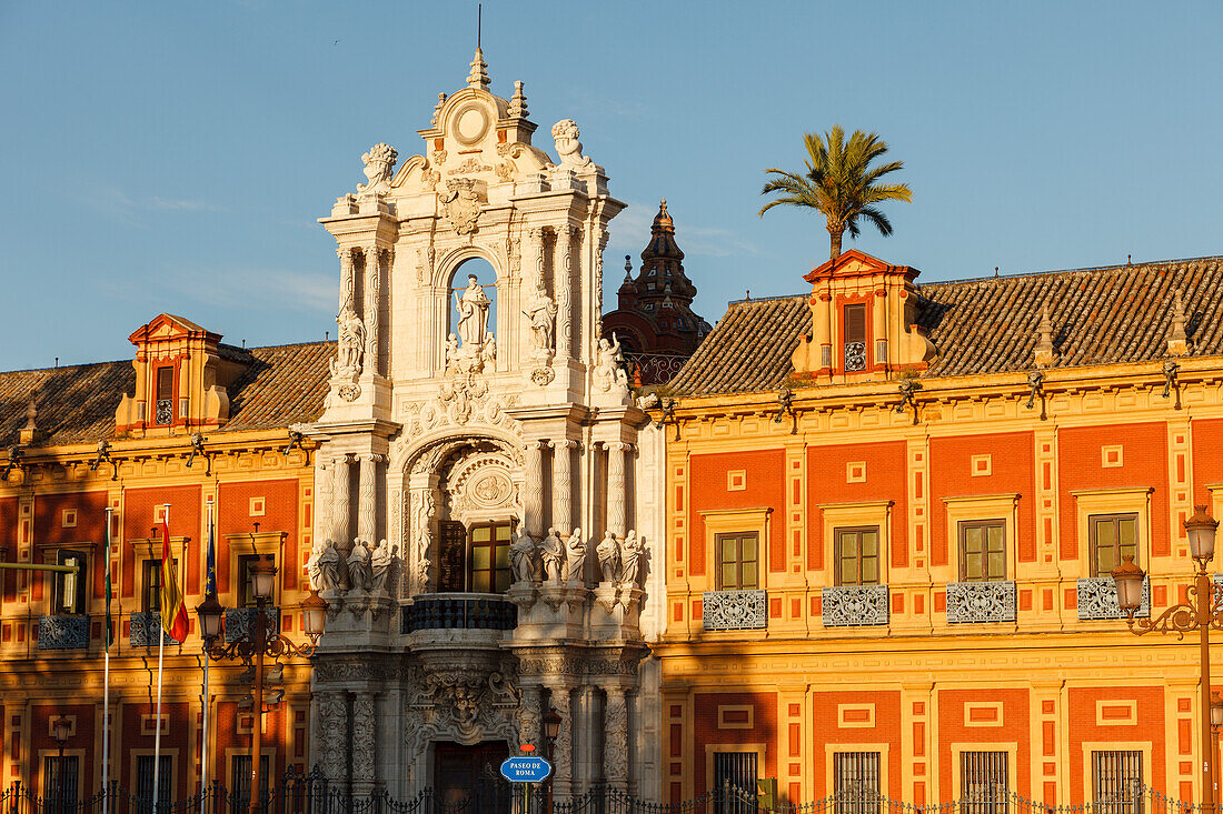 Palacio de San Telmo, ehemalige Marineschule, 18.Jhd., Sevilla, Andalusien, Spanien, Europa