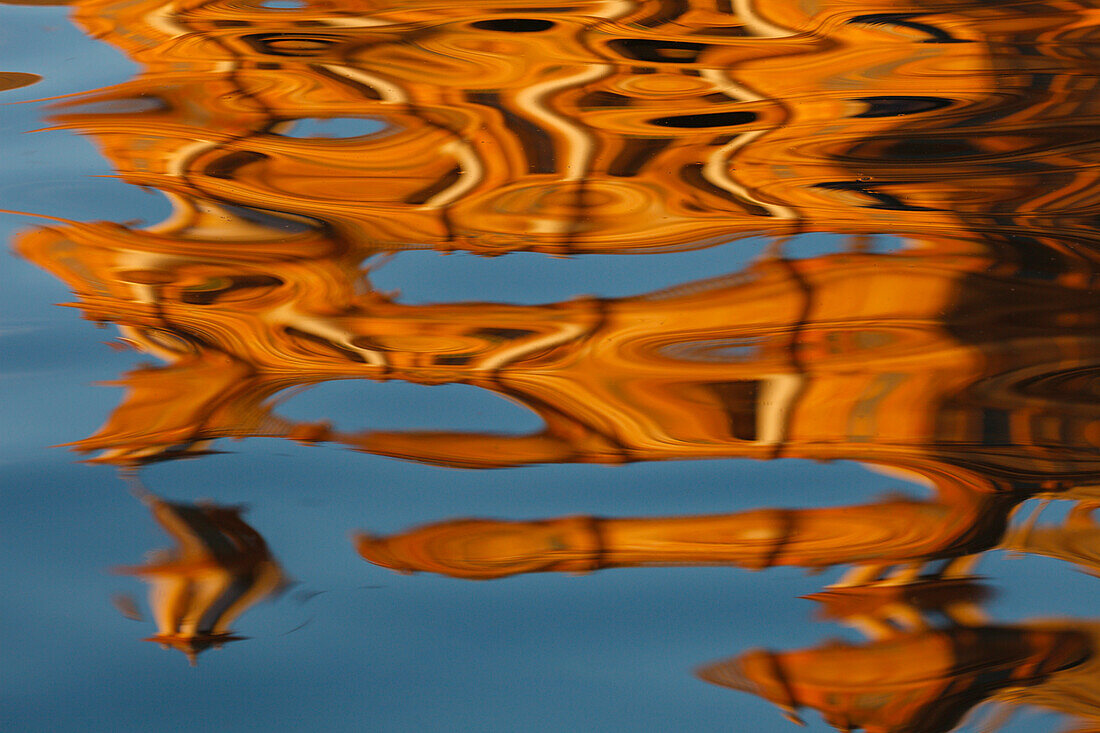 water reflection, Plaza de España, Parque de Maria Luisa, Iberoamerican Exhibition 1929, Seville, Andalucia, Spain, Europe