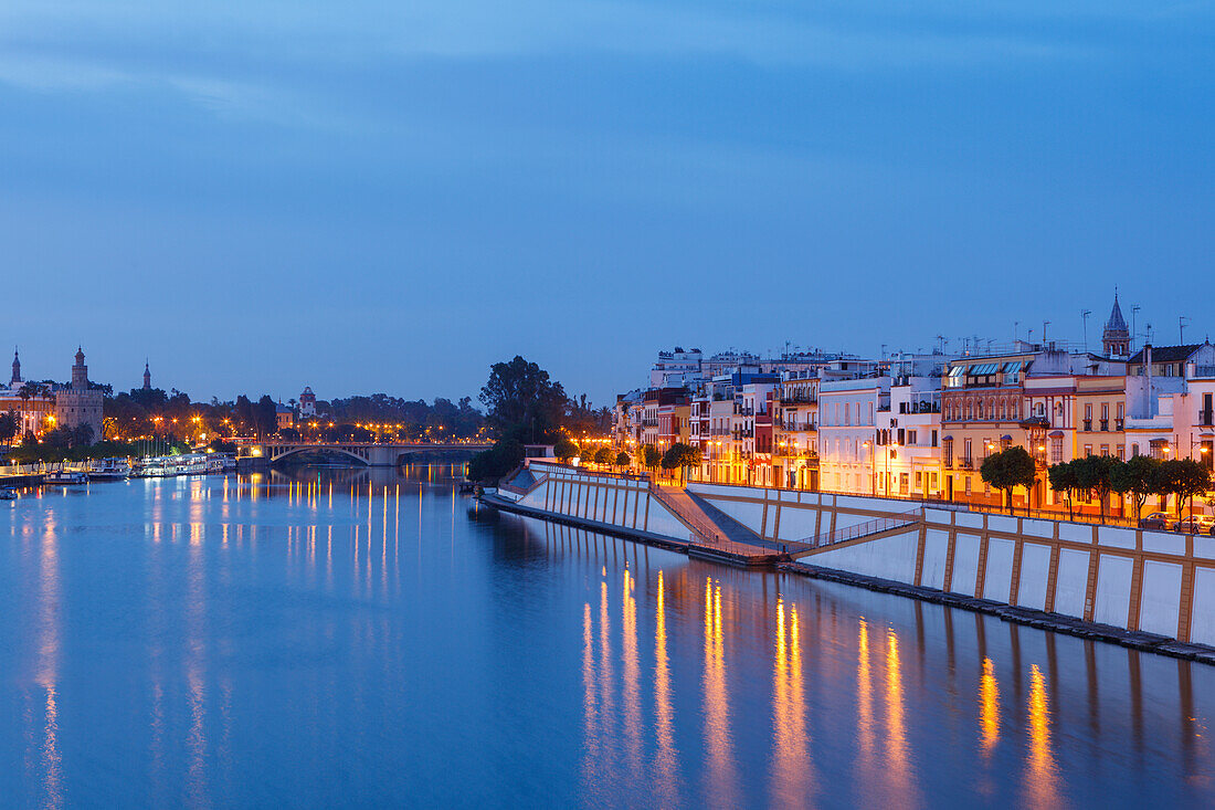 Barrio de Triana, Stadtviertel Triana, Rio Guadalquivir, Fluss, Sevilla, Andalusien, Spanien, Europa
