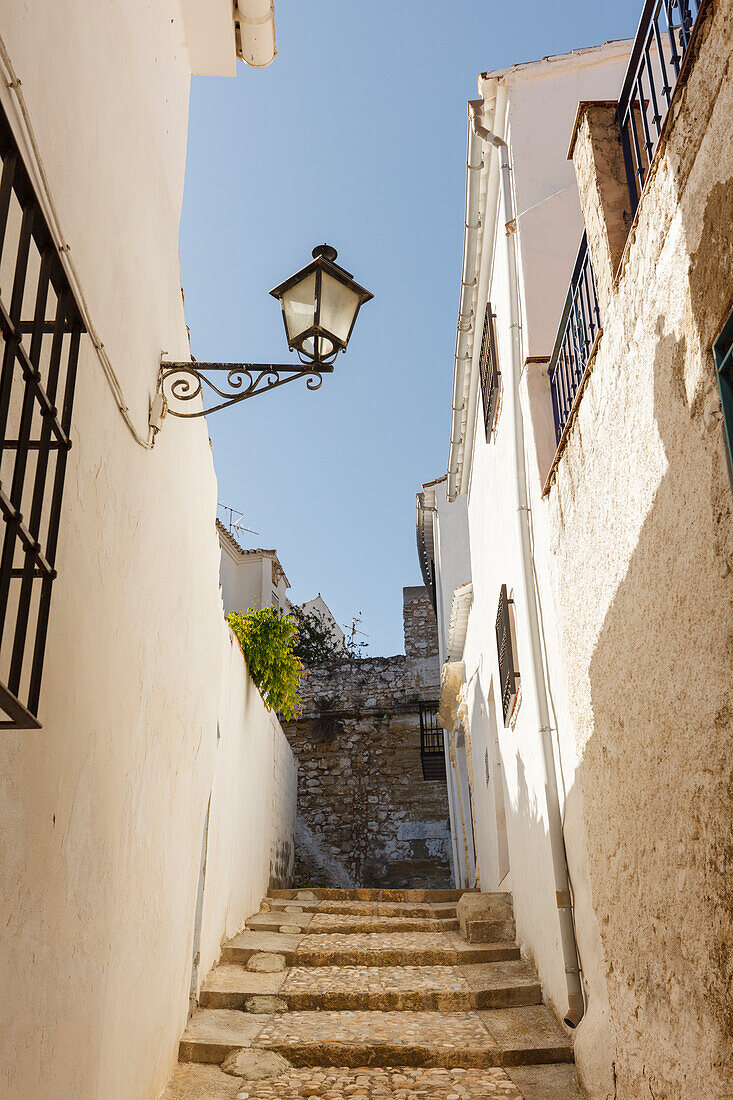 alley with steps, Alhama de Granada, Granada province, Andalucia, Spain, Europe