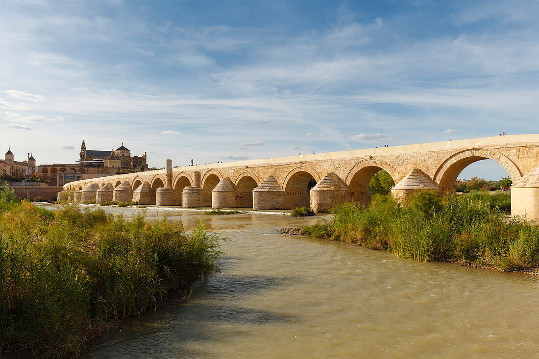 La Mezquita, Mezquita-Cathedral, mosque and cathedral, Puente Romano, bridge, historic centre of Cordoba, UNESCO World Heritage, Rio Guadalquivir, river, Cordoba, Andalucia, Spain, Europe