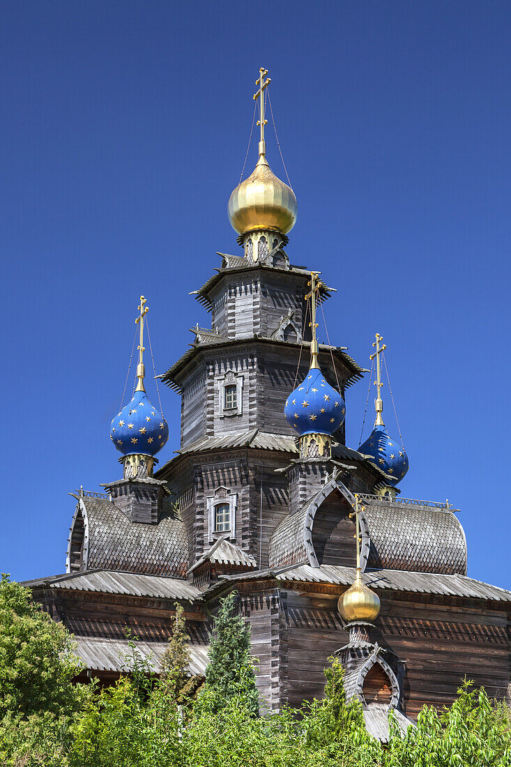 Russische Stabkirche im Mühlenmuseum in Gifhorn, Niedersachsen, Norddeutschland, Deutschland, Europa
