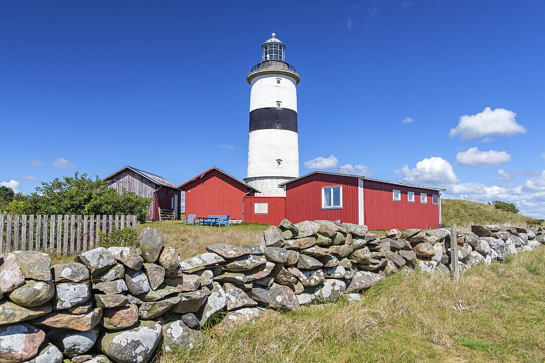 Leuchtturm Morups Tånge bei Glommen, Halland, Südschweden, Schweden, Skandinavien, Nordeuropa, Europa