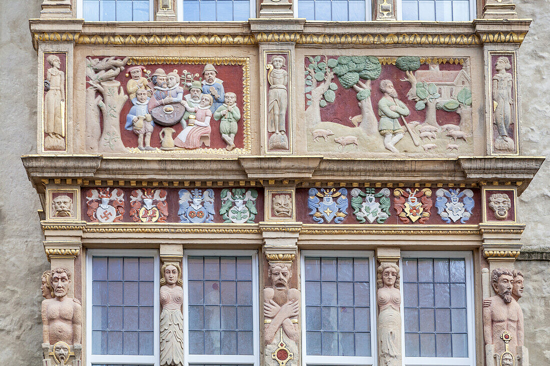 The 'Tempelherrenhaus' on the Marktplatz in the old town of Hildesheim, Lower Saxony, Northern Germany, Germany, Europe